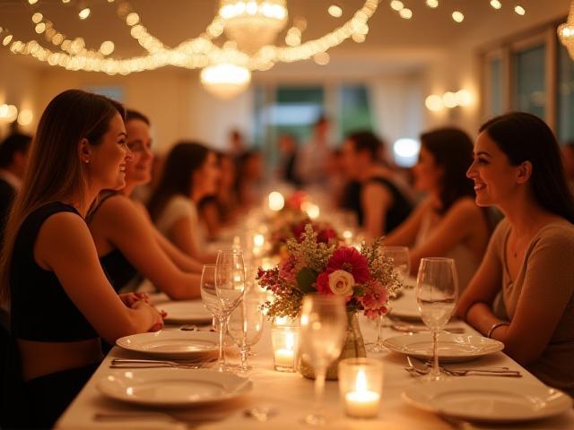 Réception privée élégante avec décor floral et convivialité - Moments gourmands
