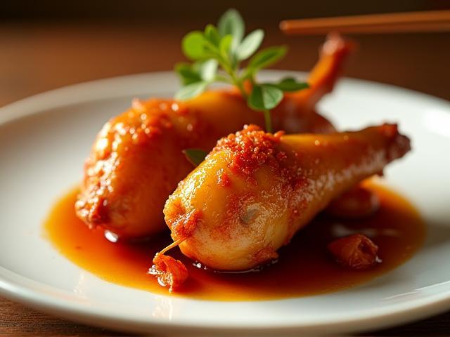 Plat raffiné de canard laqué croustillant servi sur une assiette traditionnelle - Moments gourmands