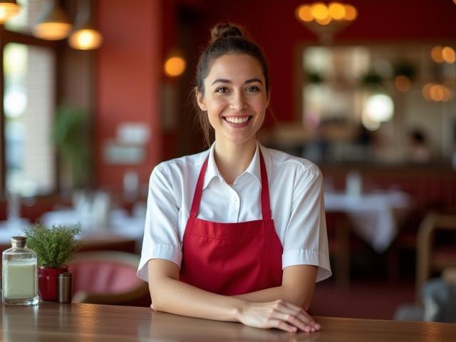 Accueil chaleureux à la réception du restaurant Le Lotus d'Or avec sourire du personnel - Moments gourmands