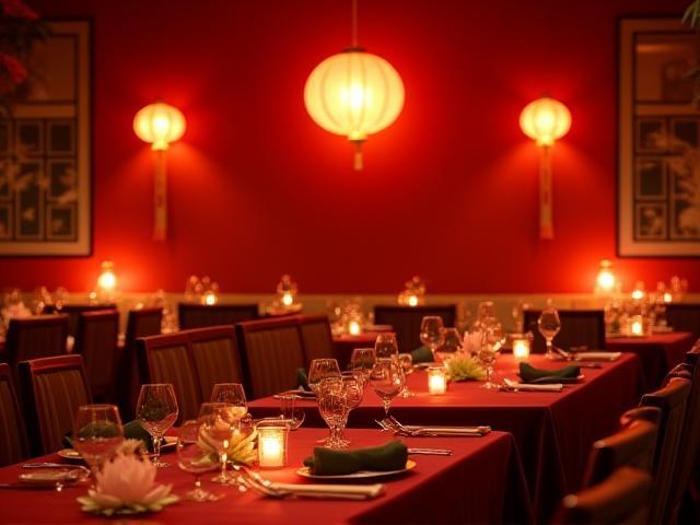 Salle décorée pour mariage intime au Lotus d'Or
