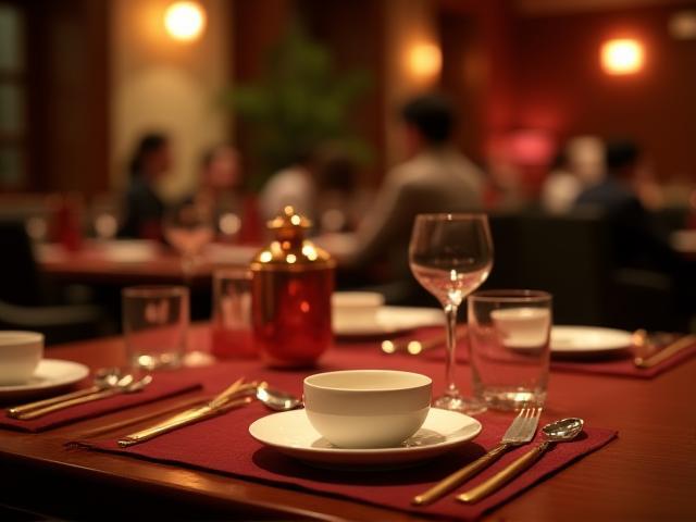 Table dressée pour un repas d'affaires chaleureux